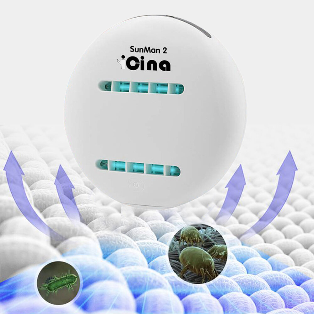 ICINA Sun11 3'ü 1 arada Mini Akar Giderme Otomatik / Manuel Ultraviyole Işıklar Kablosuz Akar Temizleyici Güç Bankası