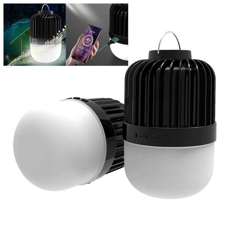 2400mAh LED Camping Light 800LM 5W bluetooth Speaker Power Bank USB Rechargeable Ball Bulb Emergency Lantern Floodlight For Outdoor Camping