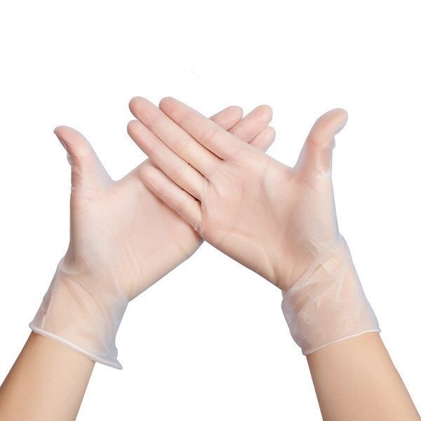 MIANDASHI 100 piezas de guantes de PVC desechables para barbacoa, guantes de seguridad impermeables-L