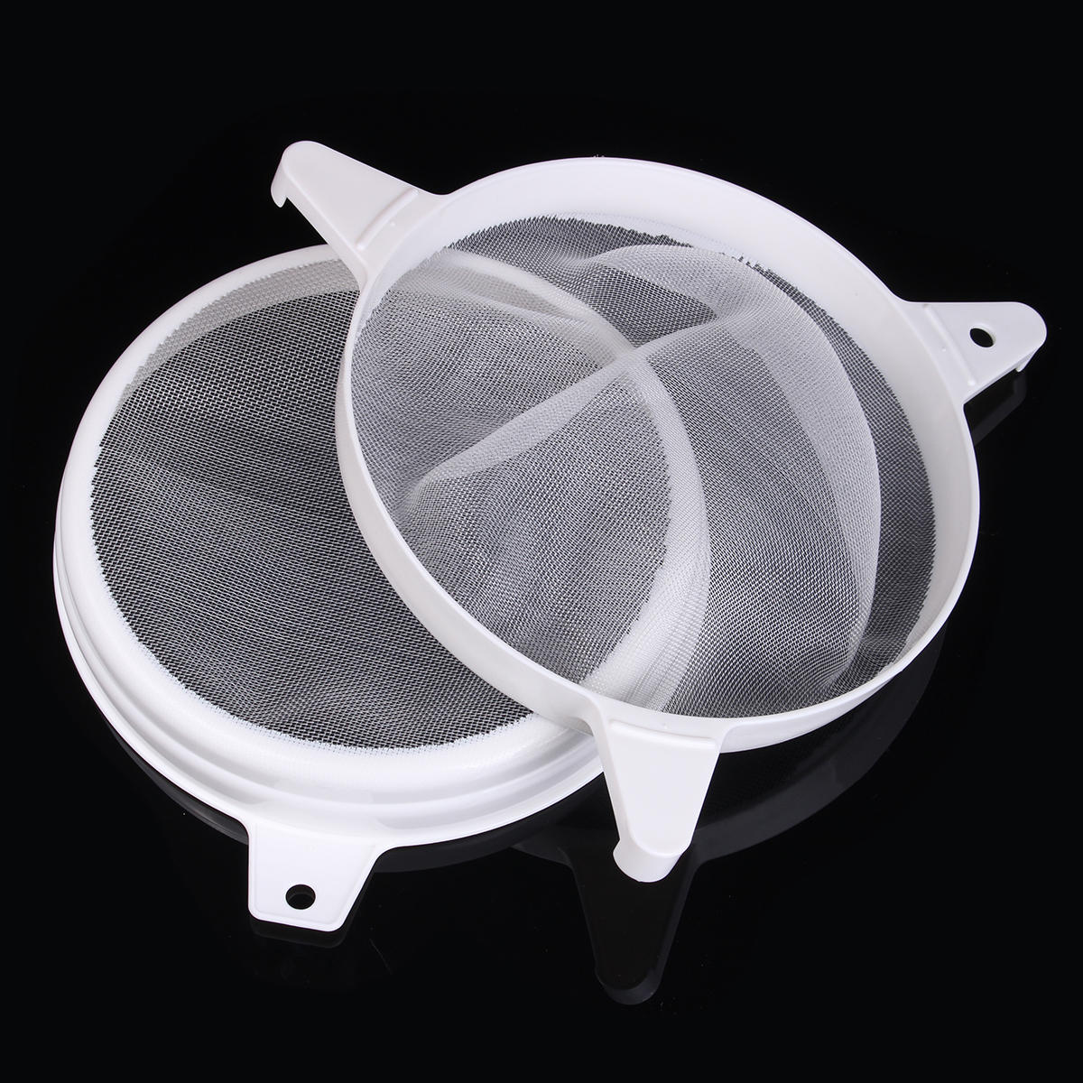 Double Honey Sieve Filter Beekeeping Strainer Apiary Equip Stainless Steel ZB 