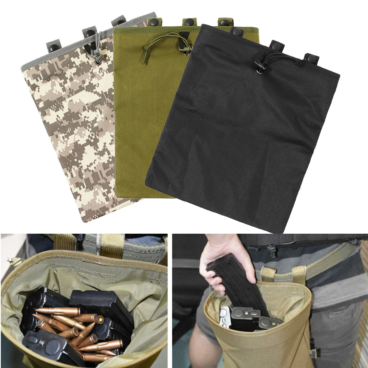 Taktikai táska Oxford anyagból méretben 30x25 cm magazintartóval és lőszeres táskával vadászatra és horgászatra.