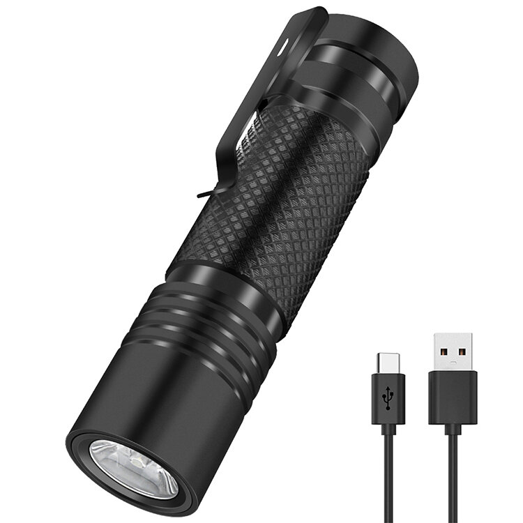 

V8 800LM Strong Light EDC Portable LED Flashlight USB Rechargeable Built-in 18650 Battery Mini Torch Outdoor Emergency L