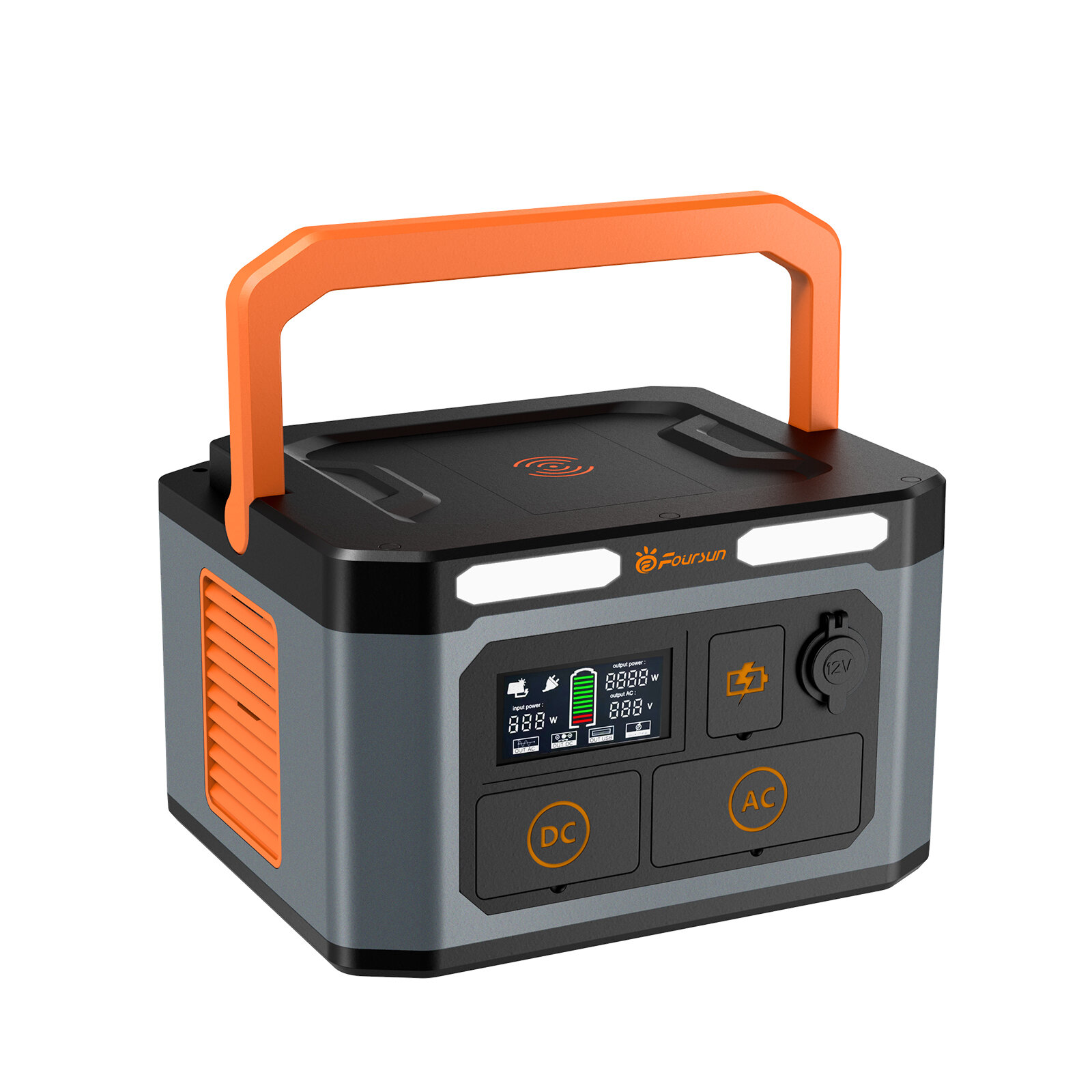 [EU/US Direct] Portable 1500W Power Station 1598.4Wh with 2 AC Outlets Wireless Charge 65W PD Solar Generator for Emerge