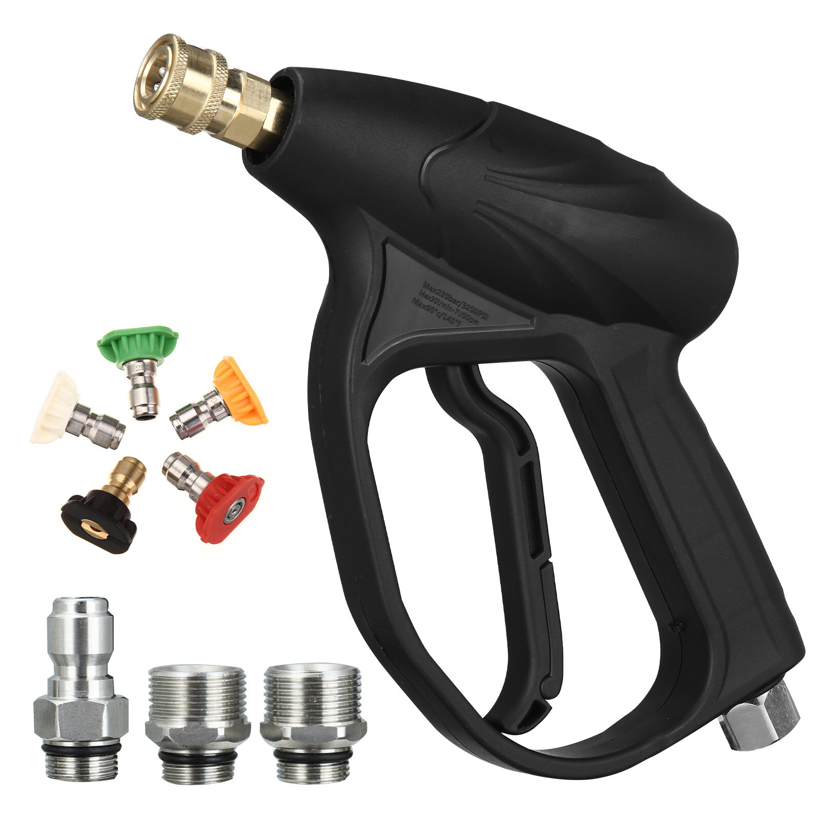 MATCC Hogedrukreiniger Guns Kit 3200PSI Auto Power Washer Schuimpistolen Set met 1/4 Snelkoppeling &