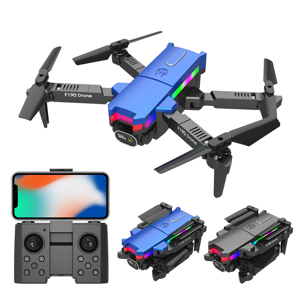 LYZRC F190 2.4GHz WIFI FPV with 4K HD Dual Camera 10mins Flight Time Headless Mode 360° Stunt Roll Foldable RC Drone Qua