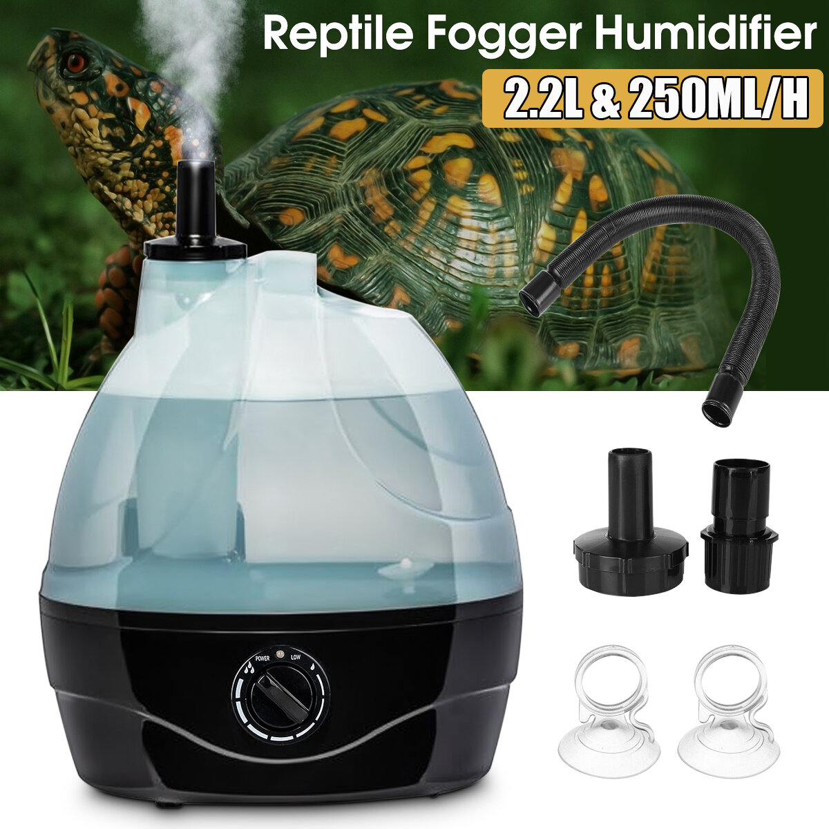 

2.2L Tank Amphibians Fogger Humidifier Reptile Vaporizer Fog Maker Generator