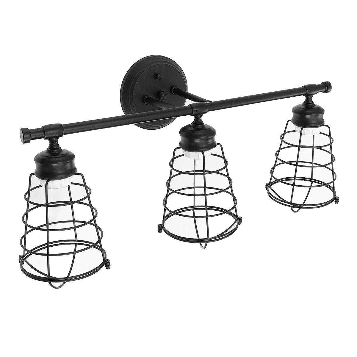 

110-250V E26 Vintage Metal Cage Industrial Wire Frame Pendant Light Loft Ceiling Lamp Shade