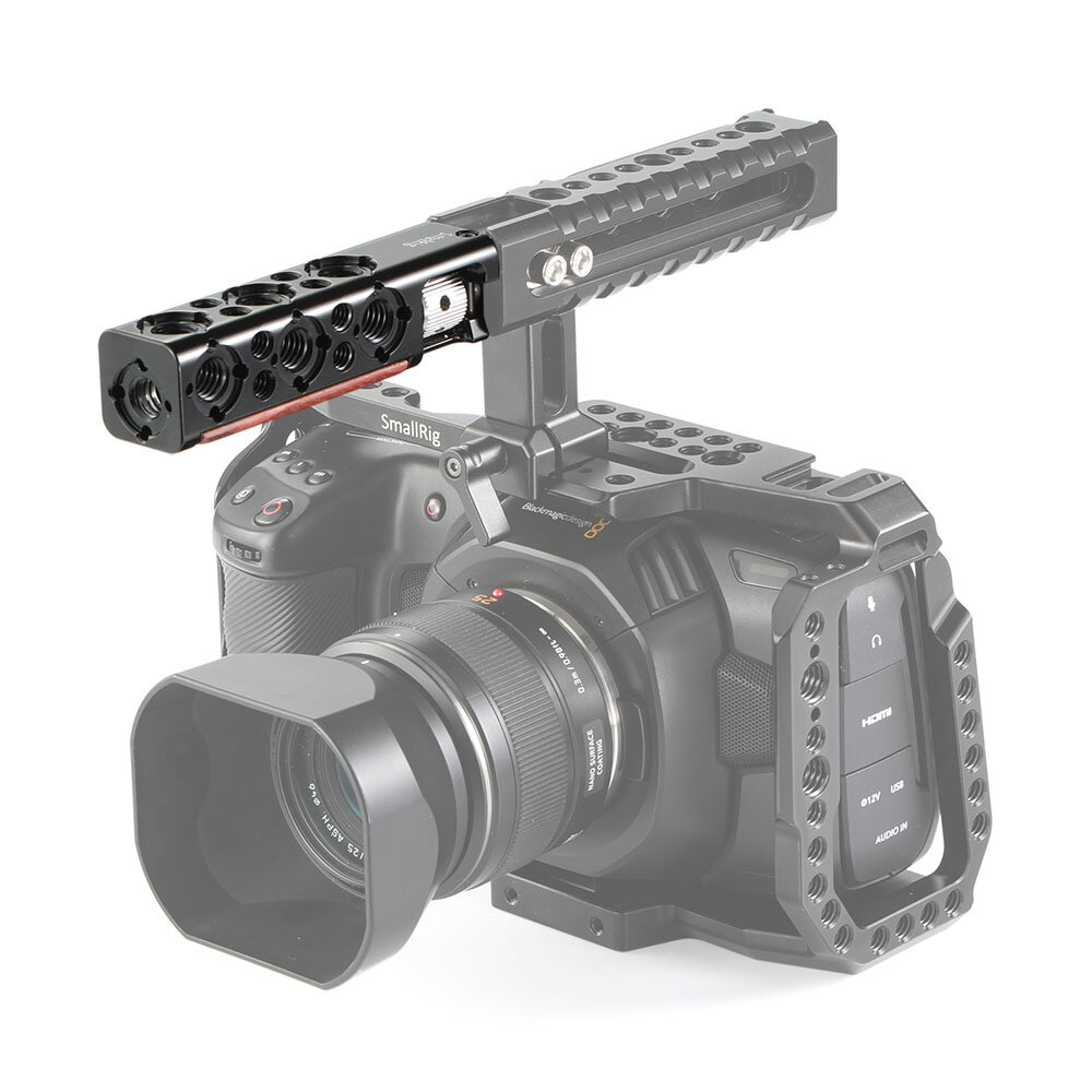 

SmallRig 2297 Top Handle Straight Extension with ARRI Locating HoleBuilt-in Wood to Extend DSLR Camera Cage Top Handle