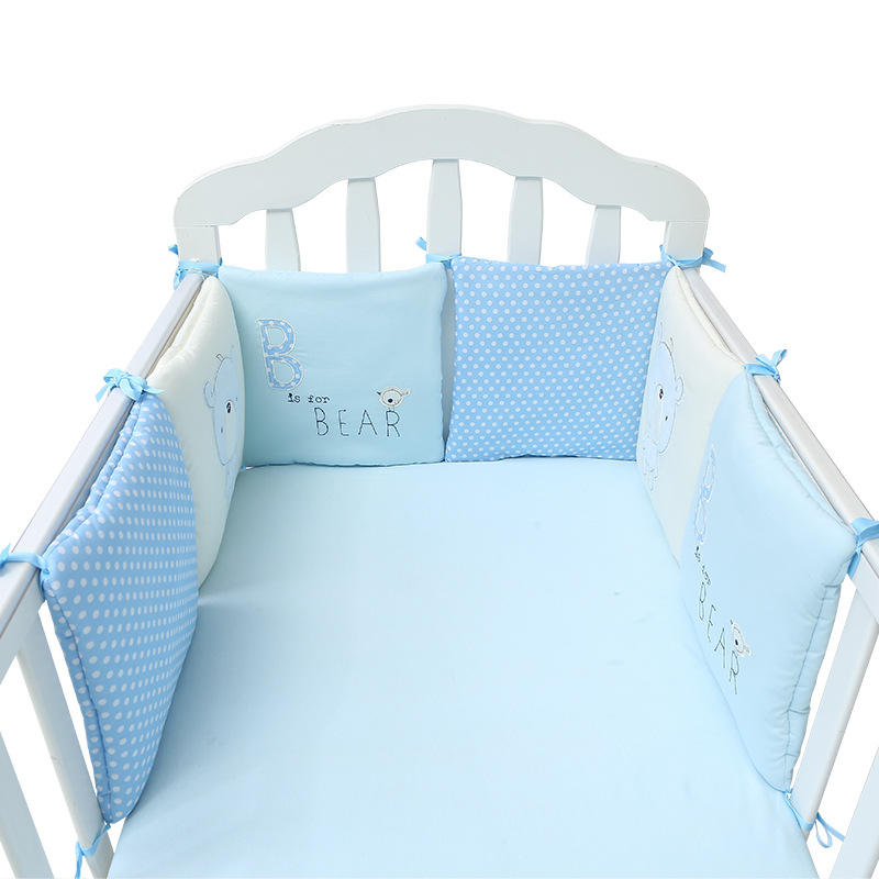 6PCセットベビーベッドバンパーコットンぬいぐるみ安全幼児幼児保育園の寝具保護 от Banggood WW