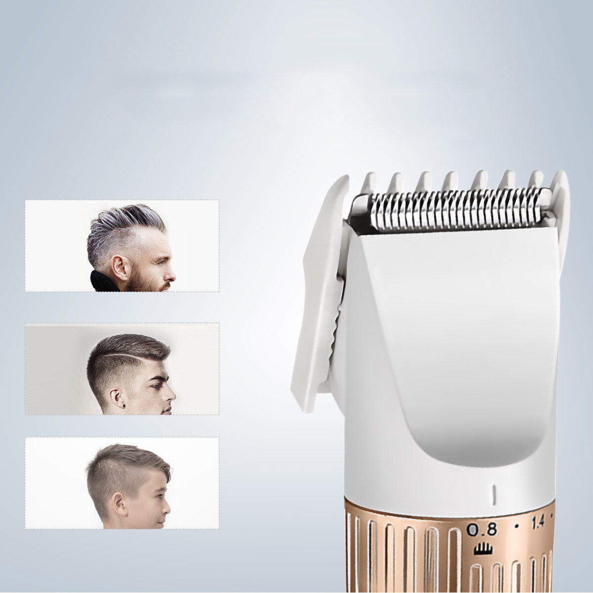 

KEMEI Men Electric Beard Волосы Триммер Clipper Перезаряжаемая нержавеющая пластина Бритва Батарея Волосы Автомат для ре