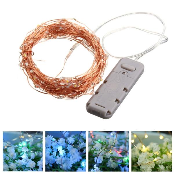 Battery Powered 10M 100LEDs Waterproof Copper WireString Light For Wedding Party Decor