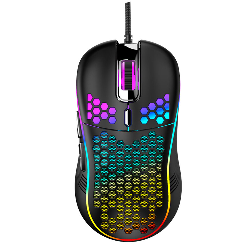 FX-88 Wired Gaming Mouse Honeycomb Hollow Lightweidht Design Customized Engine 4800DPI Luminous RGB 