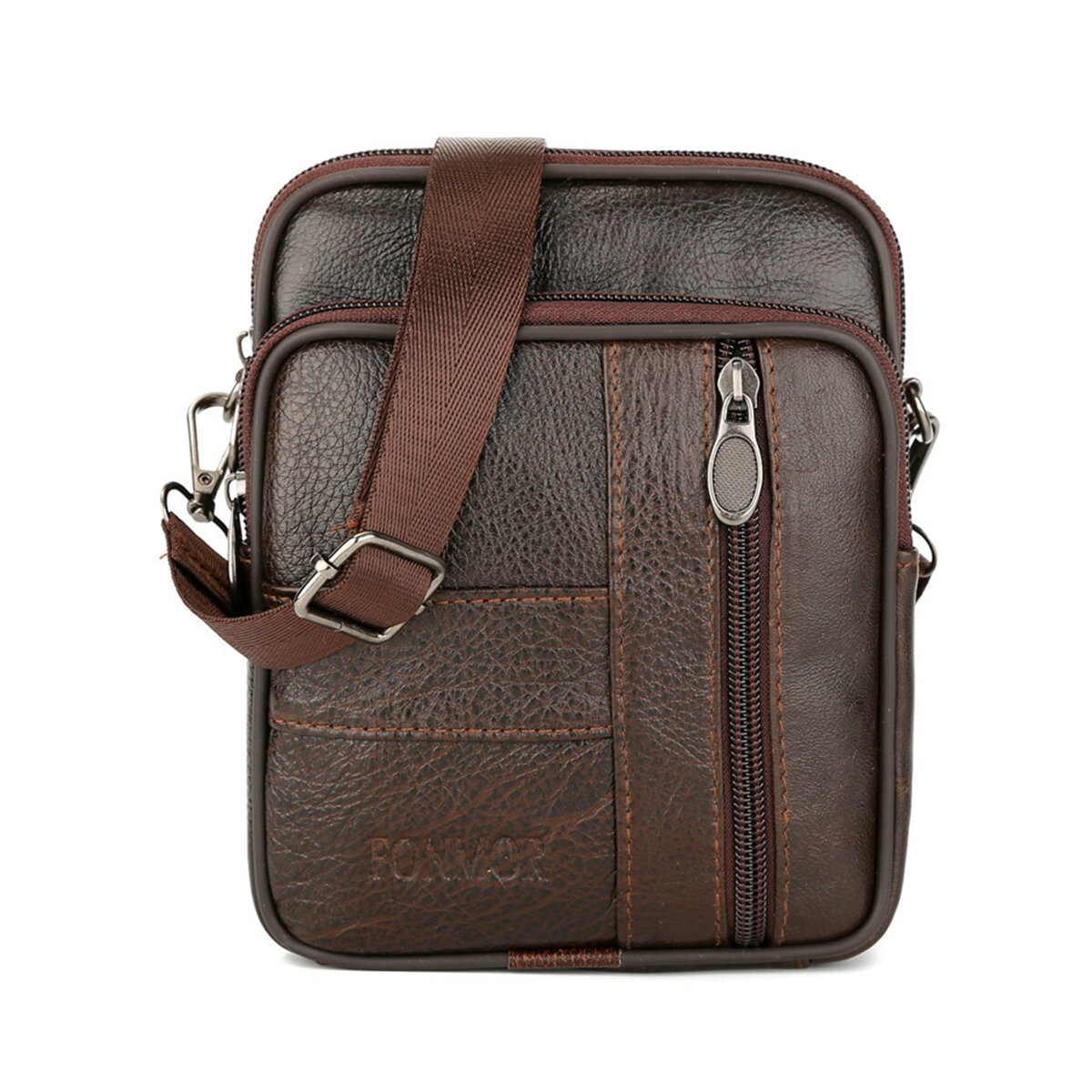 1.5L Men Genuine Leather Shoulder Bag Crossbody Messenger Handbag Phone Case Pouch Outdoor Travel   