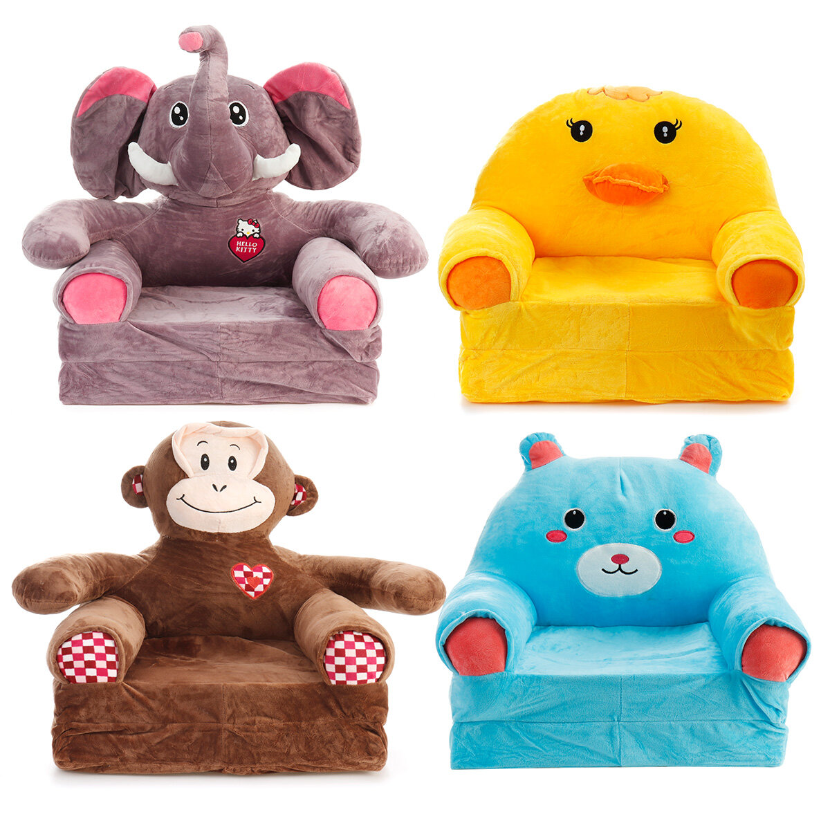 Children's Folding Sofa Cartoon Animal Chair Cushion Home Household Kindergarten Baby Chair Seat Supplies