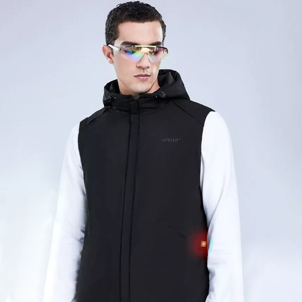Gilet chauffant électrique SUPIELD à 3 niveaux de réglage de la chaleur, doublure intérieure en aérogel, chauffage intelligent USB, veste gilet imperméable et réfléchissante pour l'hiver.