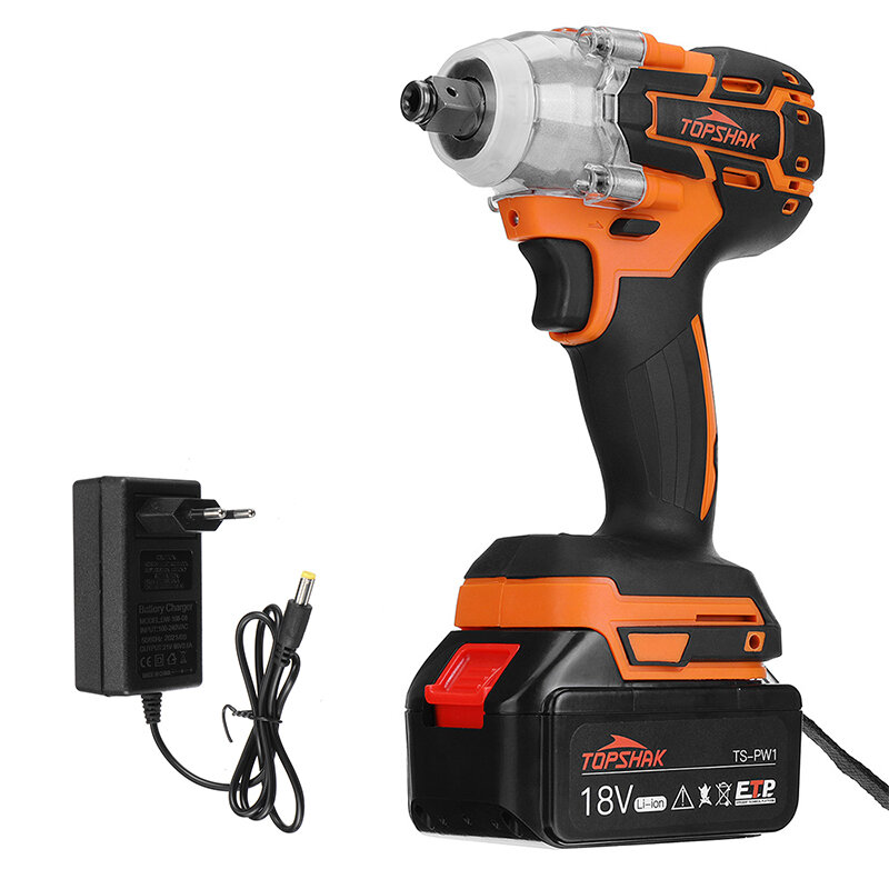 

Topshak TS-PW1 380N.M Brushless Electric Impact Wrench LED Working Light Rechargeable Woodworking Maintenance Tool W/ Ba