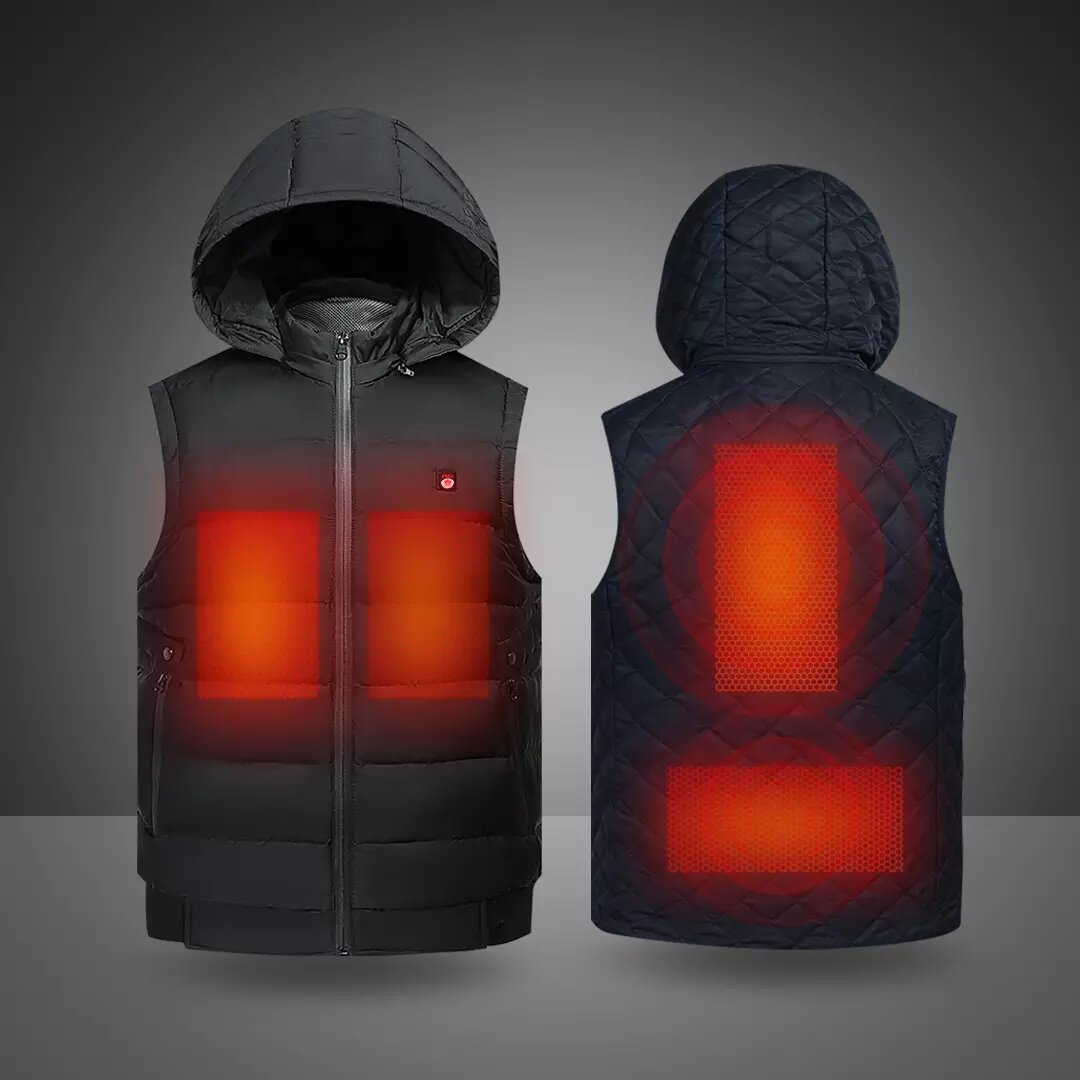 PMA Подогреваемые куртки с тремя режимами температуры, зарядкой через USB, графеновым подогревом, ветрозащитой, защитой от холода и теплой зимней жилеткой.