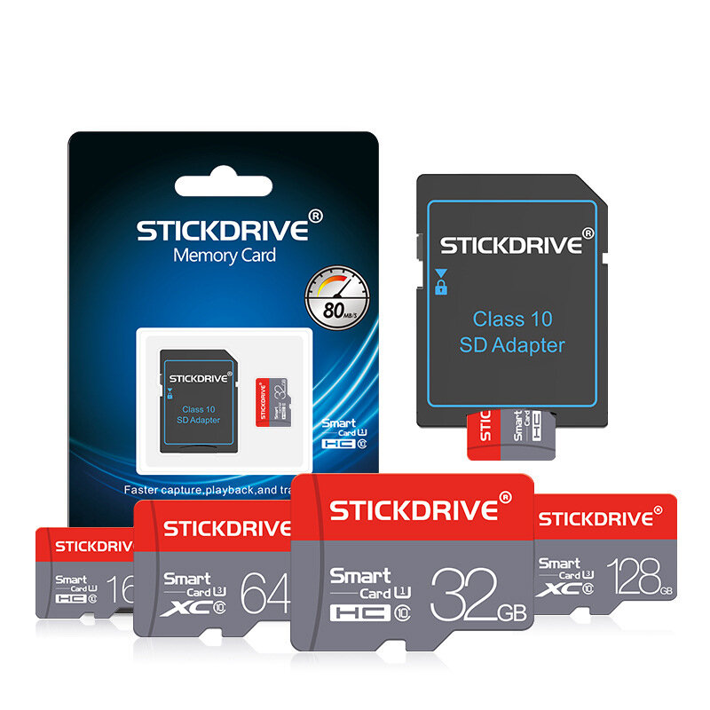 

StickDrive Class 10 High Speed TF Memory Card Max 80Mb/s 8GB 16GB 32GB 64GB 128GB Micro SD Card For Mobile Phone Tablet