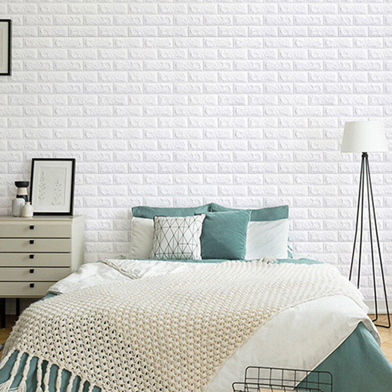 Sound-absorbing self-adhesive white 3d brick foam wall sticker