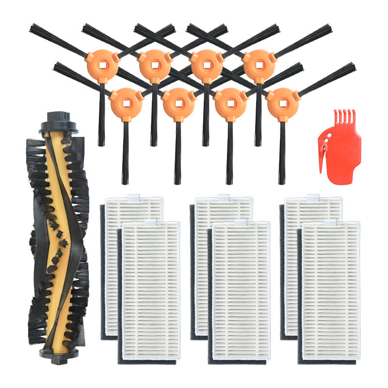 

16pcs Replacements for Ecovacs N79 Vacuum Cleaner Parts Accessories Main Brush*1 Side Brushes*8 HEPA Filters*6 Cleaning