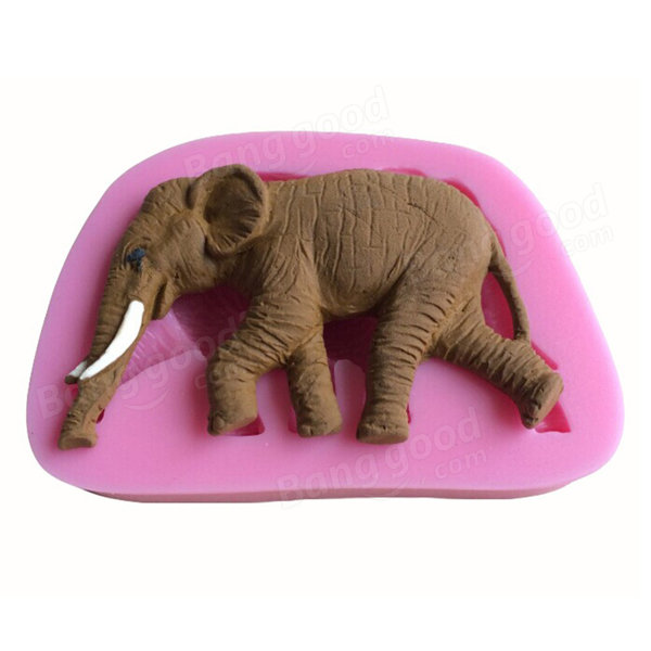 

3D слон Форма торта силикона Fondant Плесень Мыло Mold Креативный животных Форма для выпечки Инструменты