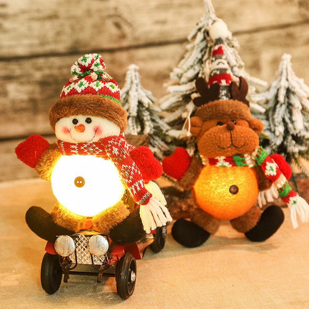 Kerst Pop Met Lichten Kerstman Elanden Sneeuwpop Sneeuwpop Boom Hanger Pop Hang Decoraties Voor Thuis Xmas Geschenken Nieuwe Jaar