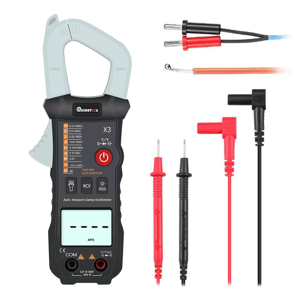 

MUSTOOL X3 Fully Intelligent True RMS Clamp Meter 6000 Counts Automatic Identification Digital Multimeter with NCV ℃/℉ R