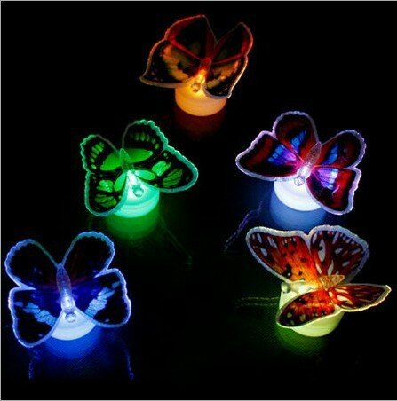 

Светодиодная мигающая бабочка Night Light Цвета, меняющие декоративные огни 3D-наклейки Home Decor