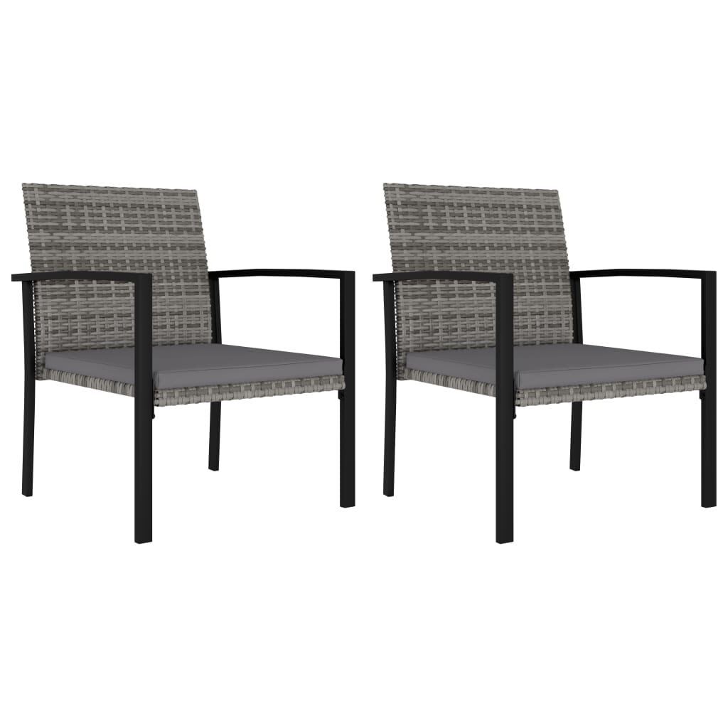 

Garden Dining Chairs 2 pcs Poly Rattan Gray