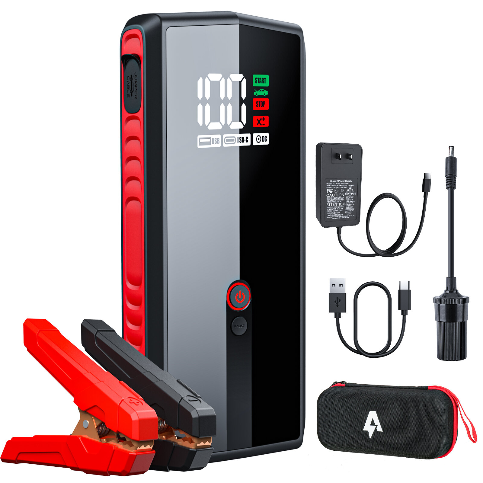 

Andeman Epower-199 2000A 20000mAh Car Jump Starter Battery Booster Dual USB Power Bank with LED Flashlight PD 65W