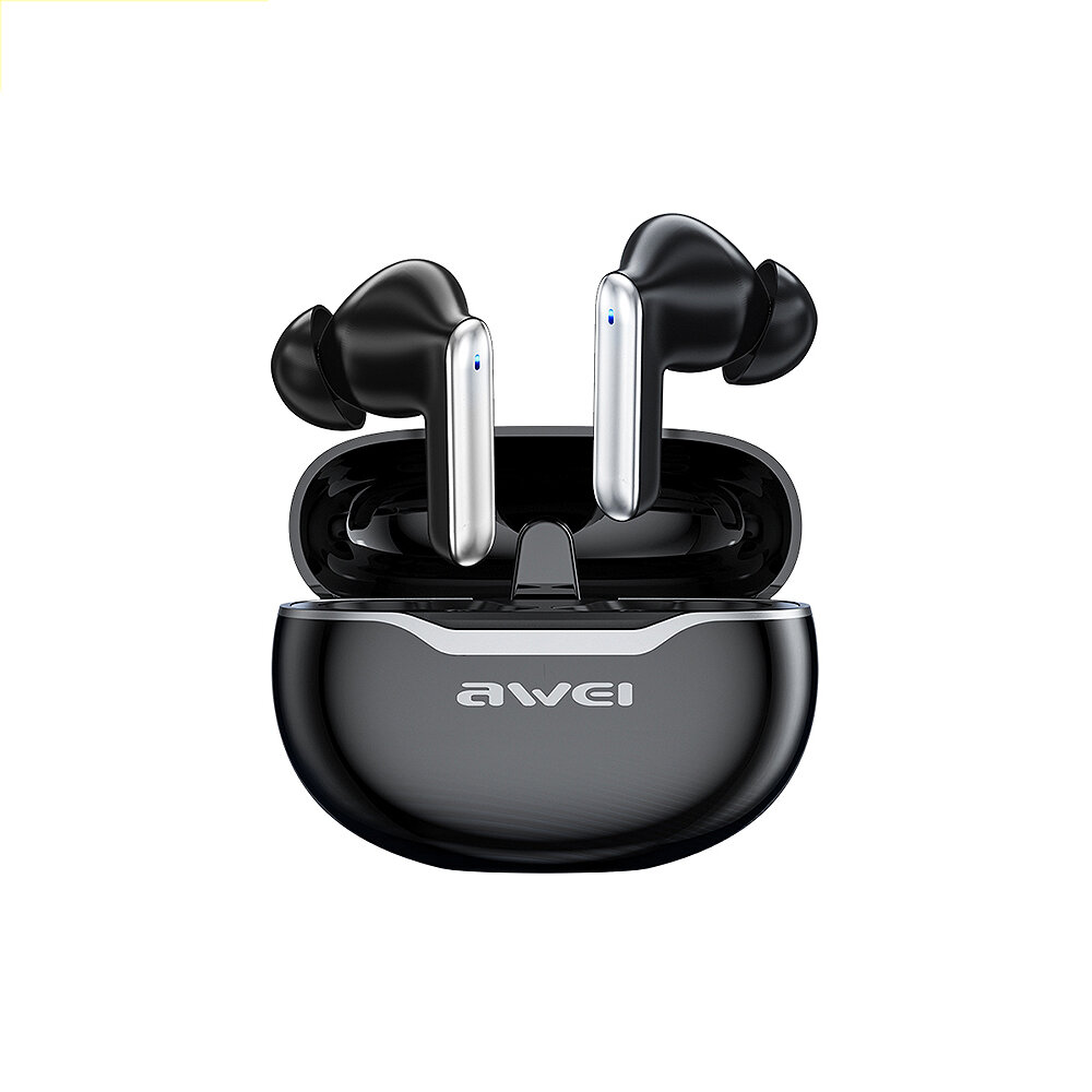 

AWEI T50 TWS bluetooth 5.3 Earphone Stereo Surround Sound DNS Call Noise Cancelling 300mAh Battery IPX6 Waterproof Ergon