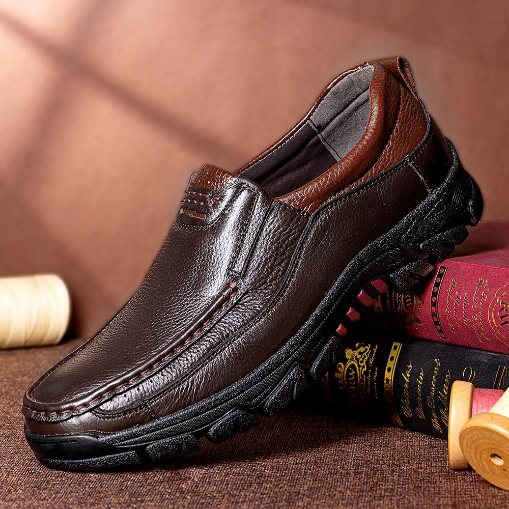 Menico Men Microfiber Leather Breathable Soft Sole Non Slip Comfy Slip On Casual Shoes
