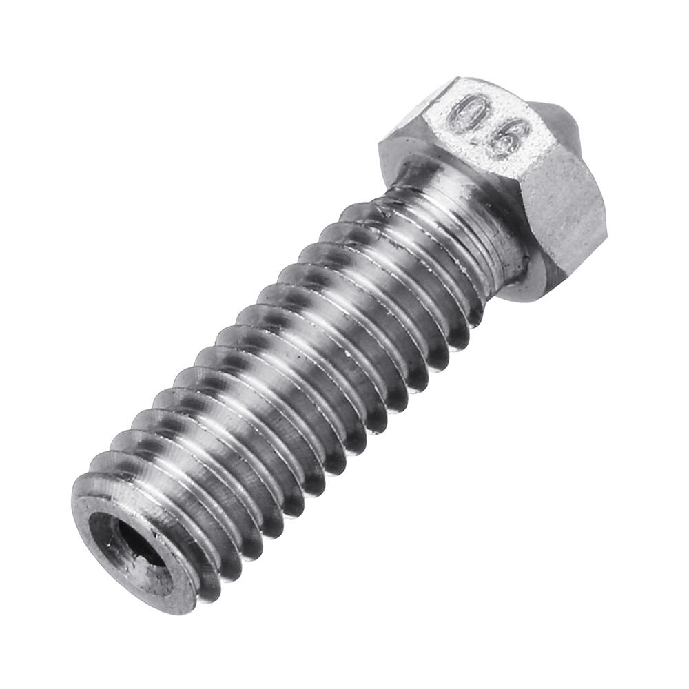 5Pcs Volcano 3D Lengthen Extruder stainless M6 Nozzle 0.4/0.6/0.8mm for 1.75/3.0 