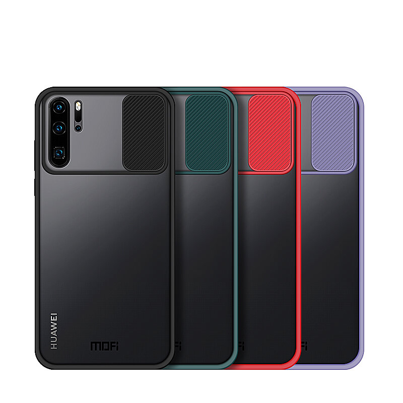 

MOFI for Huawei P30 Pro Case Anti-Hacker Peeping Slide Lens Cover Shockproof Anti-scratch Translucent Matte Silicone Pro