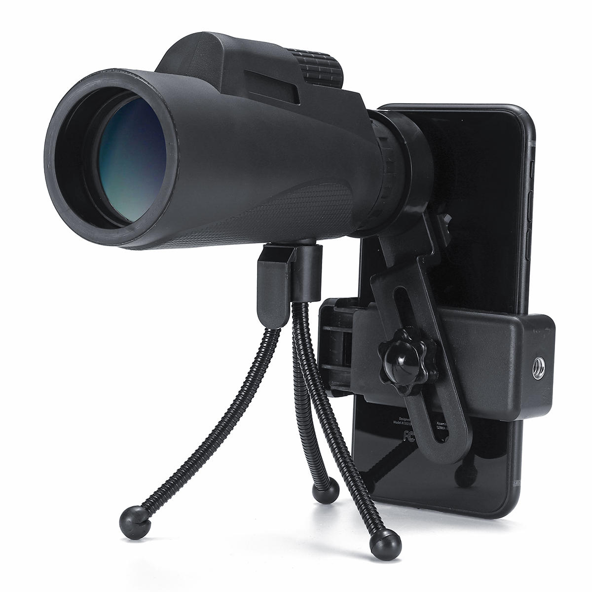 12x50 Outdoor Monoculaire Optische HD Lens Camping Telescoop + Statief + Mobiele Telefoon Clip