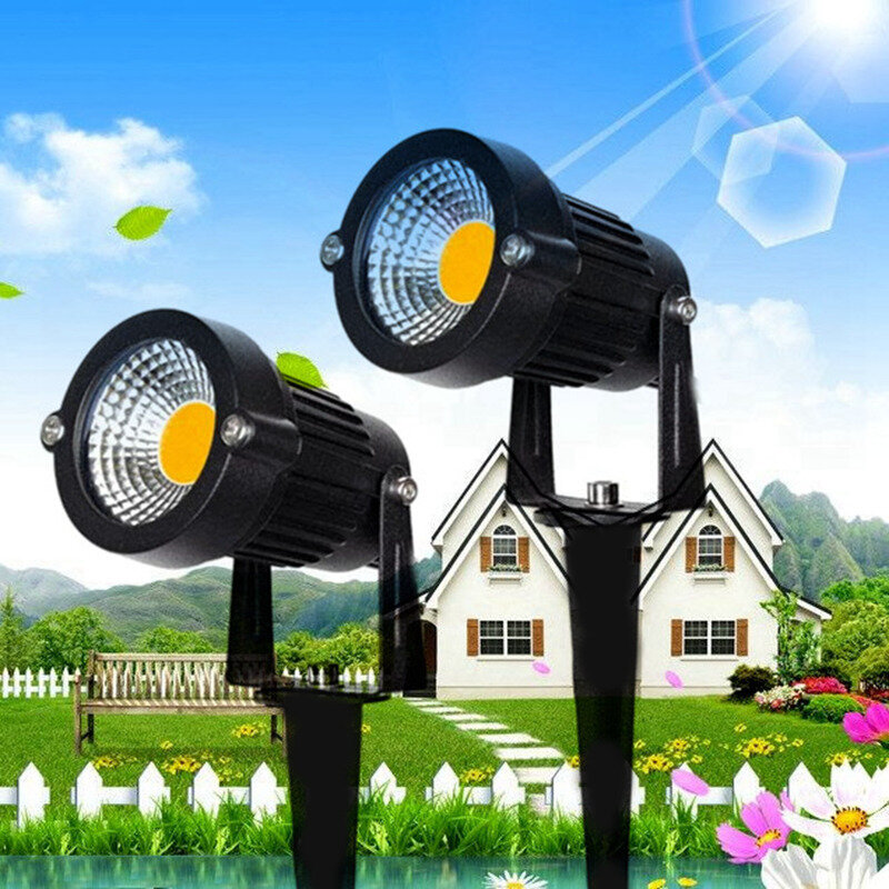 

10 Вт LED COB Газонный свет Сад Точечные светильники На открытом воздухе Двор Водонепроницаемы Spike Landscape Лампа AC8