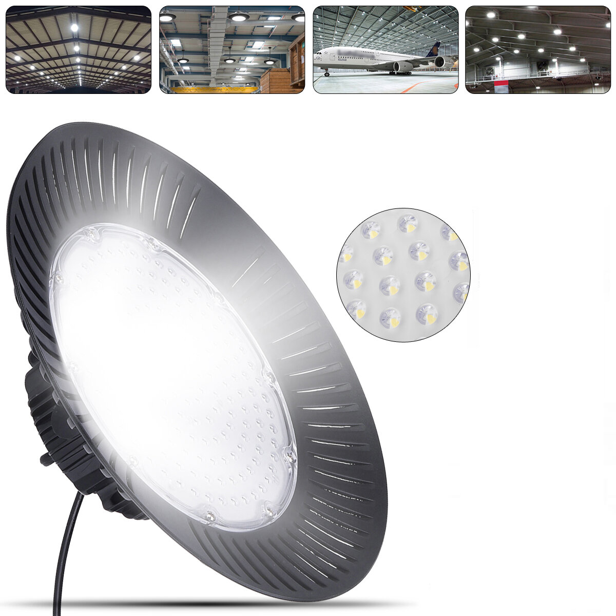 100W/150W /200W UFO LED High Bay Light 220V 1.5M AU Plug Cable Warehouse Industrial Shed Workshop Factory Lamp With 30CM