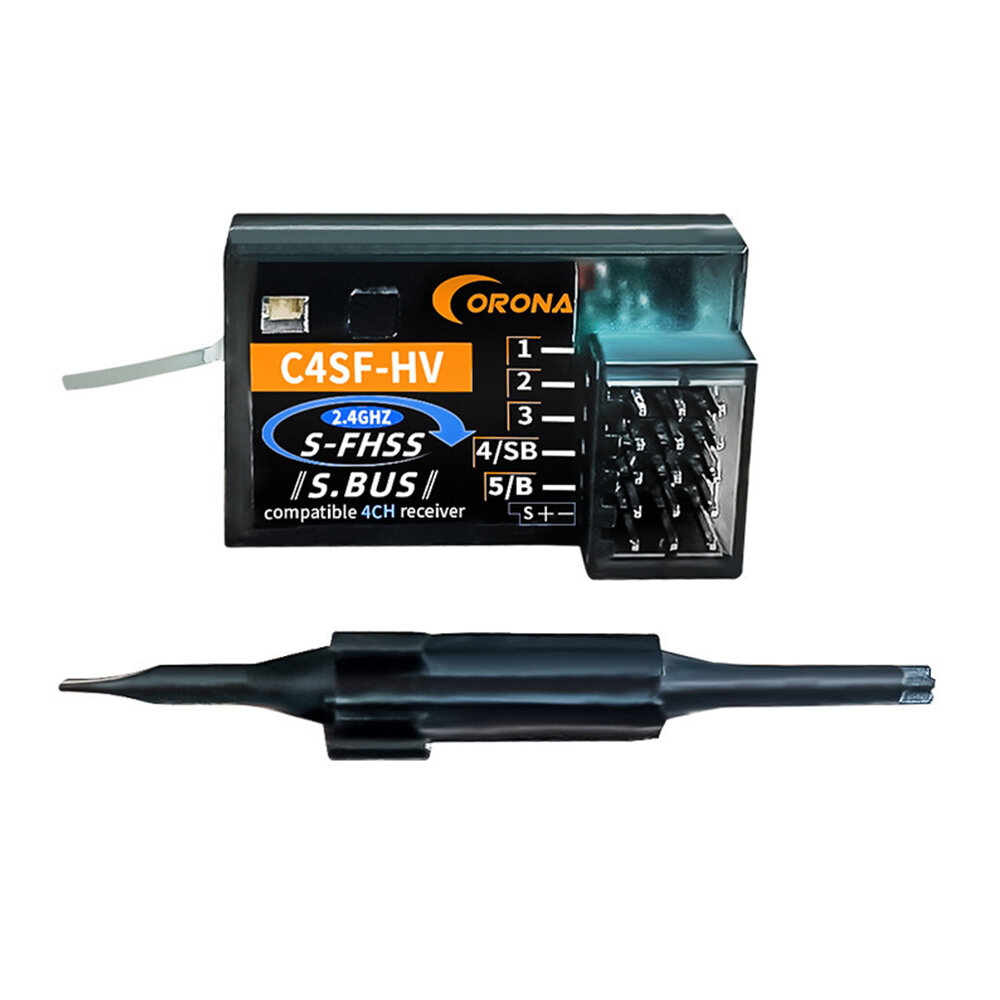 

Corona C4SF 2.4GHz 4CH S-FHSS/FHSS SBUS Compatible Receiver for Futaba 3PV 4PLS 4PV 7PX 4PX Radio Transmitter