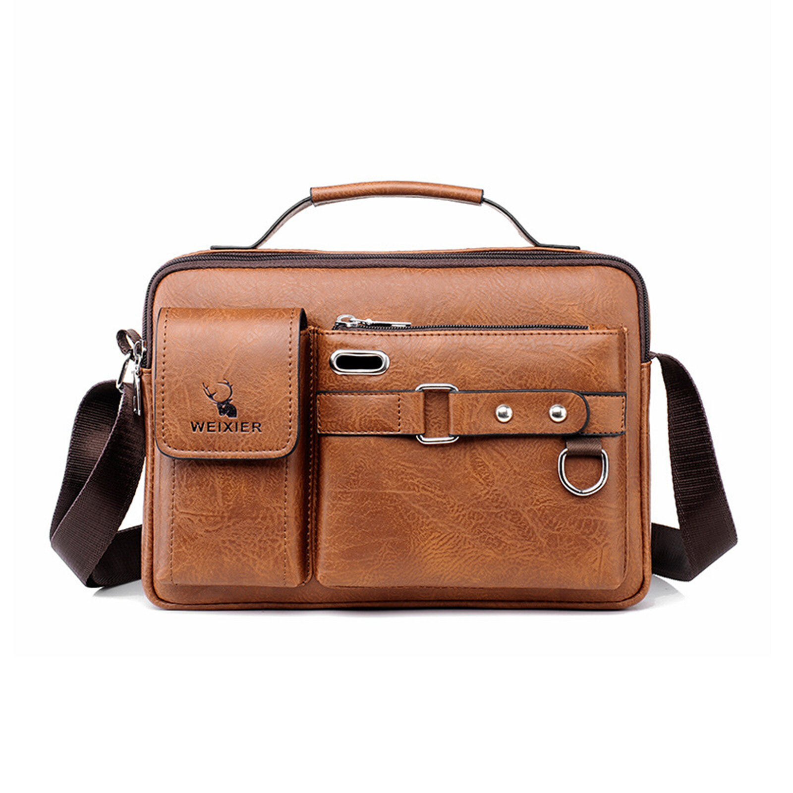 Menico Men Artificial Leather Casual Business Large-capacity Briefcase Waterproof Wear-resistant Sho