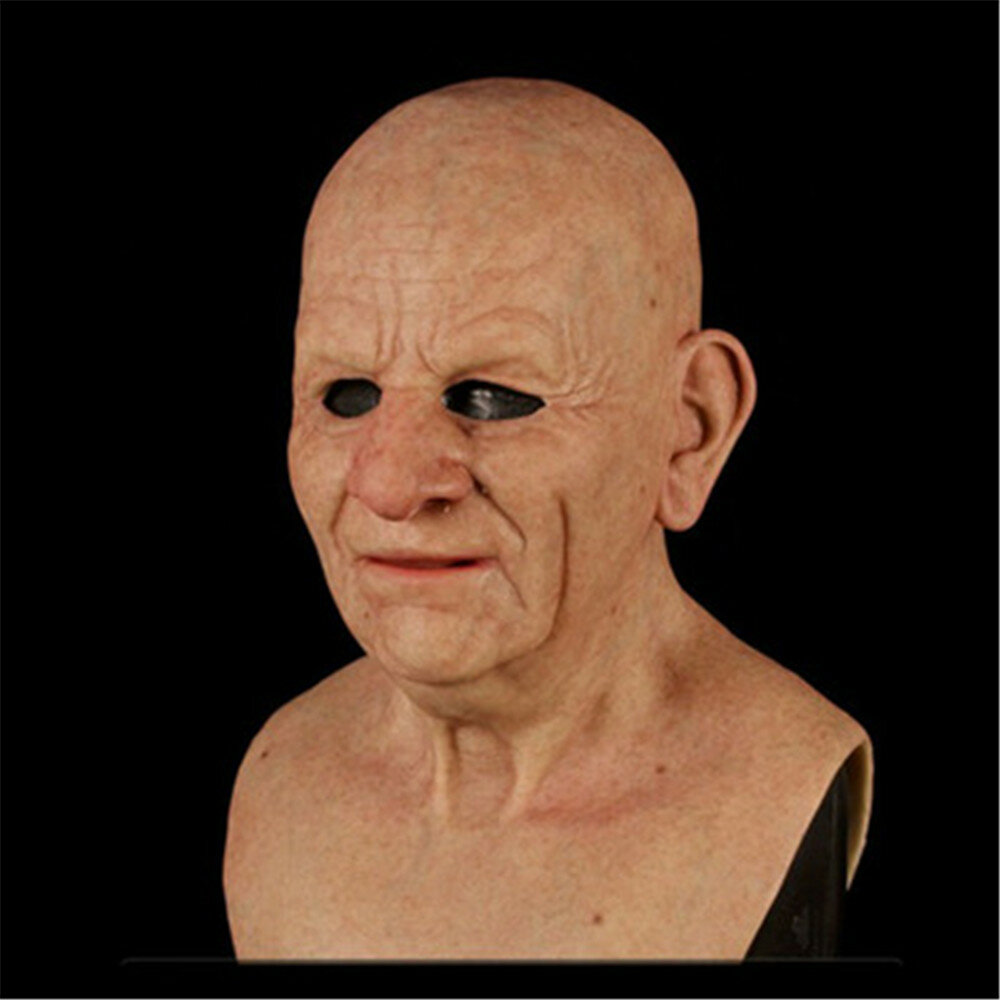 

Christmas Cosplay Rubber Old Man Mask Realistic Scary Latex Mask Horror Headgear Cosplay Props for Adult Man Woman