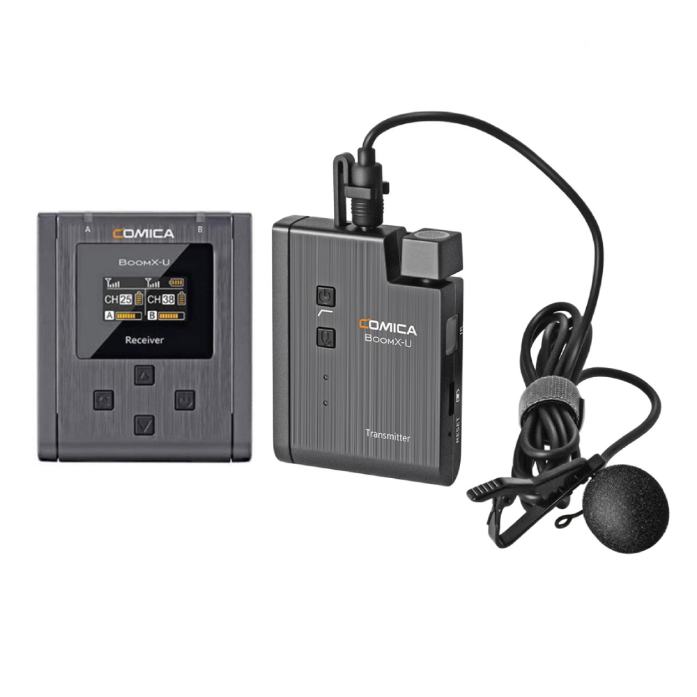 COMICA BoomX-U UHF Draadloos 1 op 1 microfoon Systeem Cameramicrofoon voor SLR Camera Camcorder voor