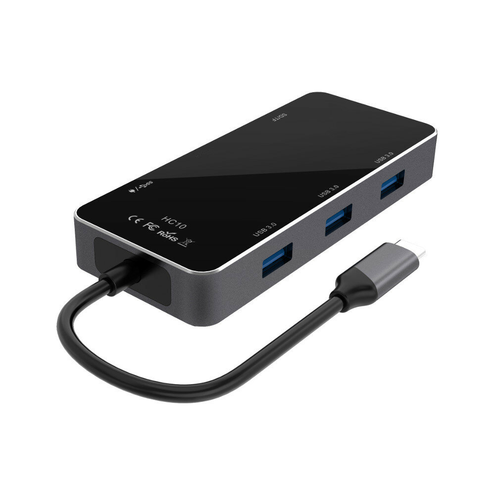 

XDL-HC10 7 in 1 Type C Data HUB with 3*USB 3.0 4K HD PD Charging SD/TF Card Reader Docking Station for Tablet Laptop