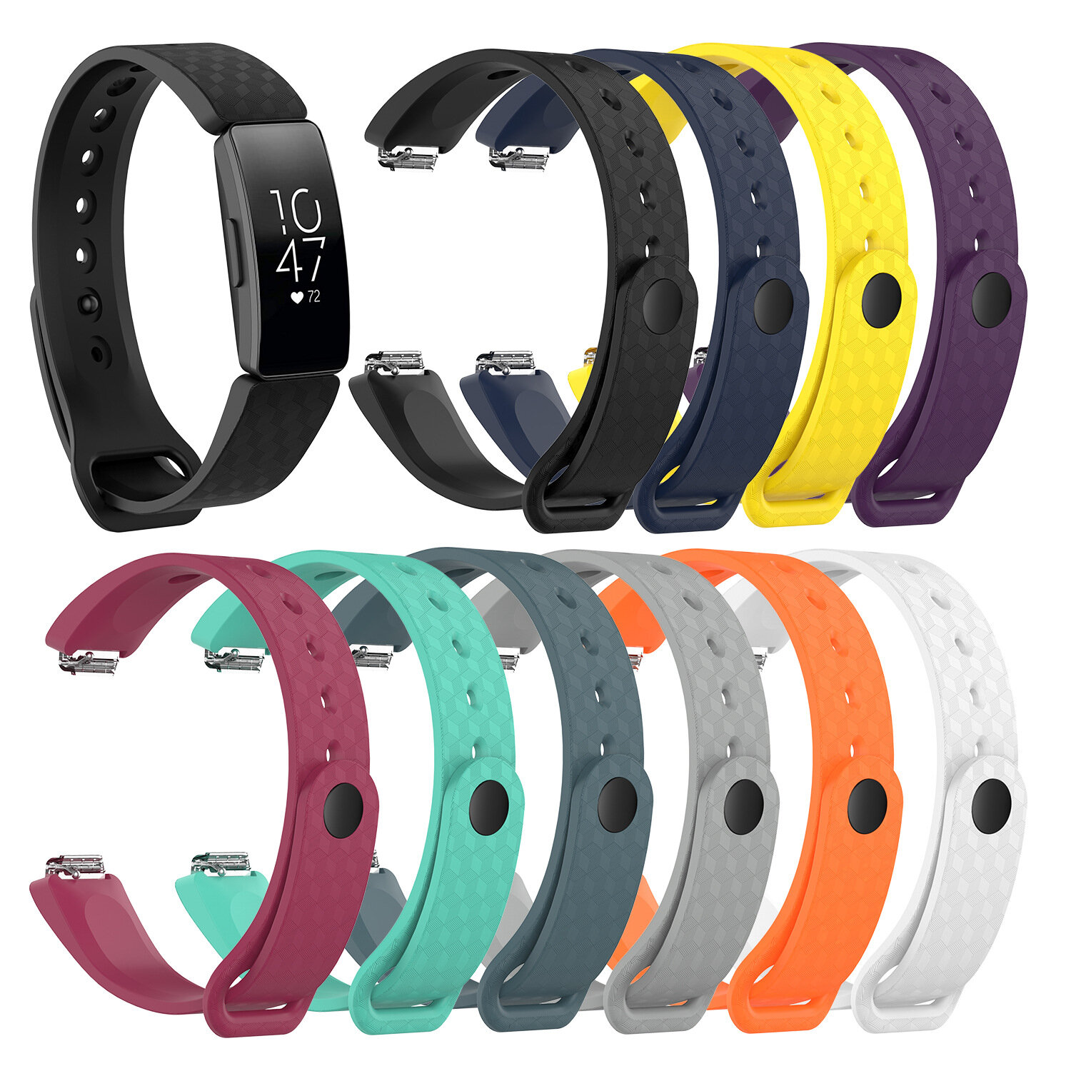 Bakeey T-gesp 3D-patroon Meerkleurige vervangende riem Slimme horlogeband voor Fitbit Inspire / Insp