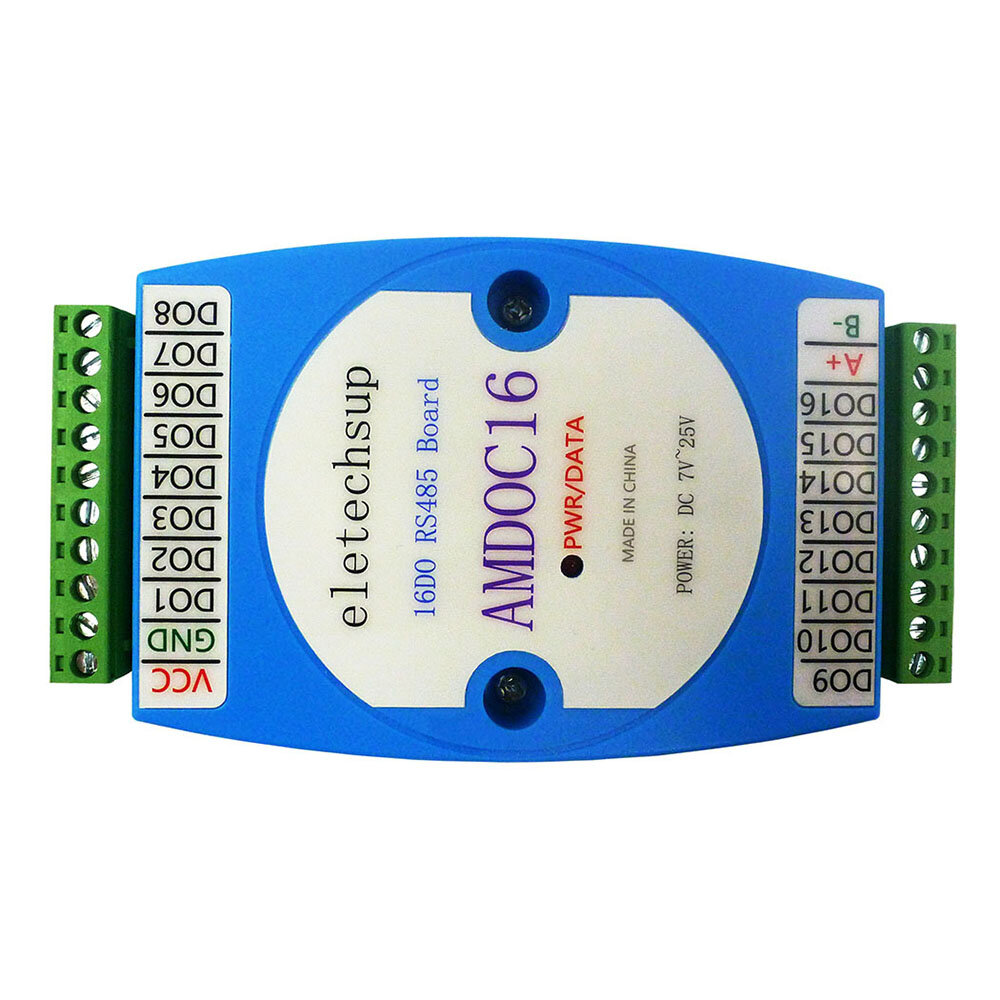 

AMDOC16 DC 12V 24V 16DO RS485 Isolated Communication Switch Digital Output MODBUS RTU PLC Expansion Relay Board