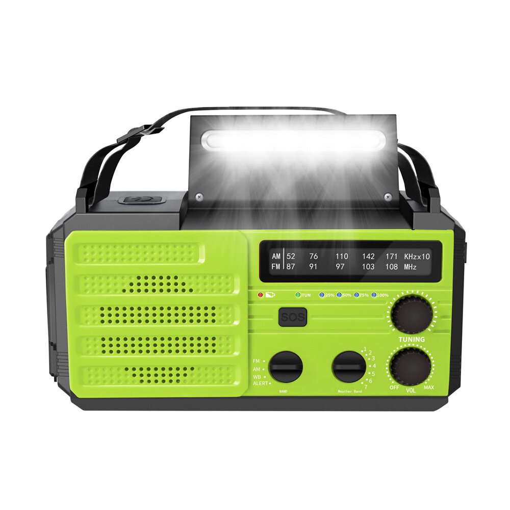 

Emergency Hand Crank Radio with LED Flashlight for Emergency, AM/FM NOAA Portable Weather Radio with 8000mAh Power Bank