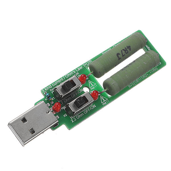 JUWEI 5V 10W 2 Switch USB Aging Charge Loader 15 Soorten Huidige Detection Load Power Resistor Test 