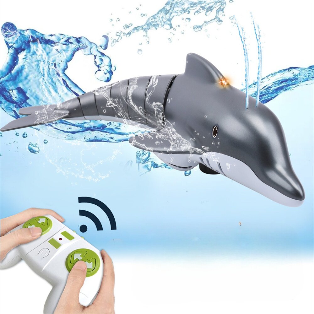 

Stunt RC Dolphin 2.4G Whale Spray Water Toys Remote Controlled Boat Ship Submarine Robots Fish Electric Kids Children Gi