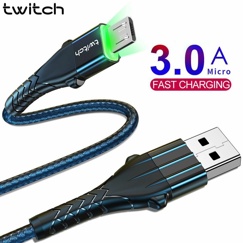 

Twitch Micro USB Data Cable 3A Fast Charging Line For Huawei Vivo ASUS ZenFone Max Pro (M1) ZB602KL