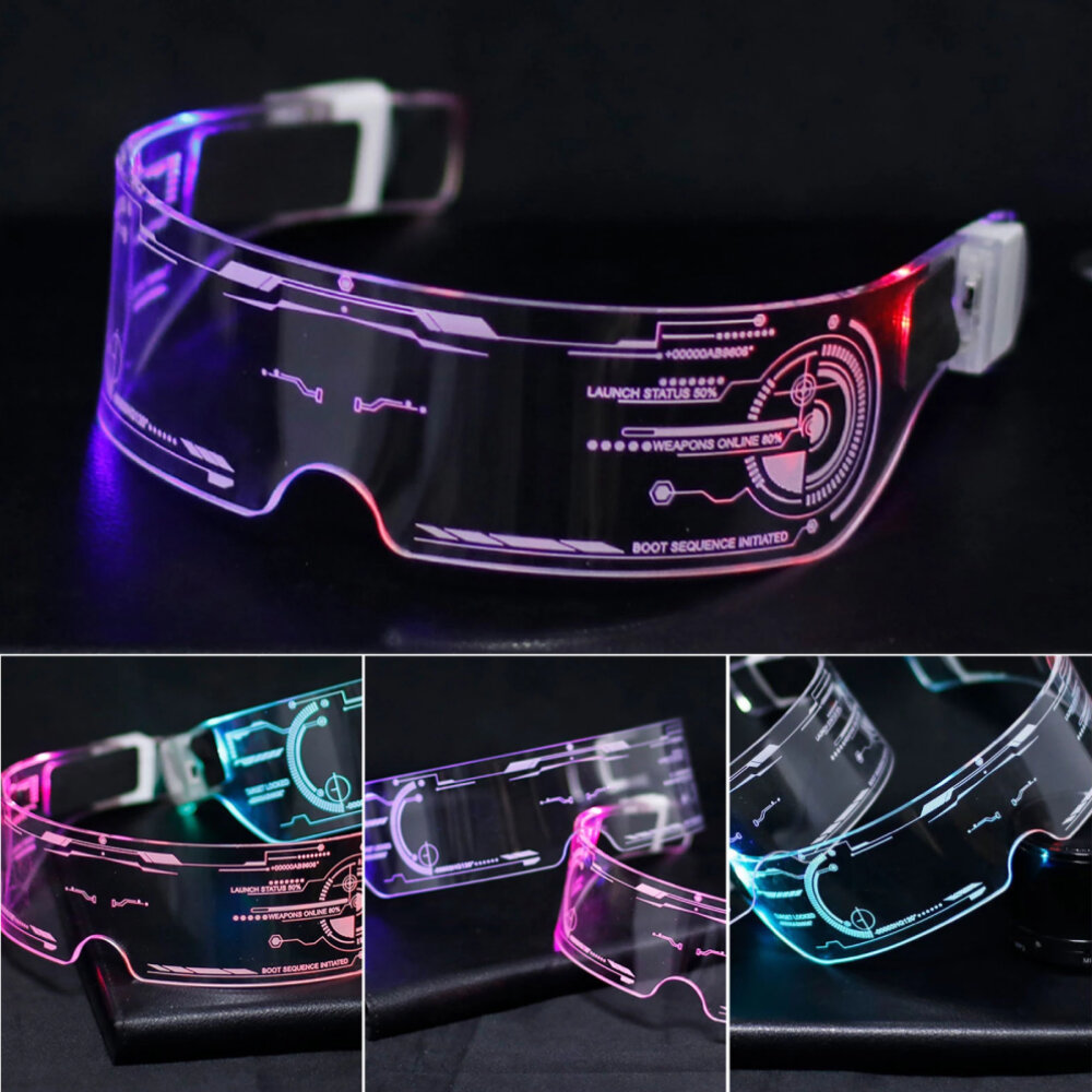 Luminous LED Glasses Light Up Glasses LED Colorful Rave Costume Party Decor DJ SunGlasses Bar KTV Ha