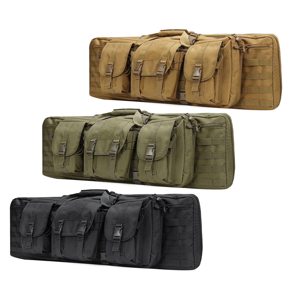 36inch Tactical Camouflage Fishing Tackle Camping Bag Multifunctional Storage Bag Double Padded Back